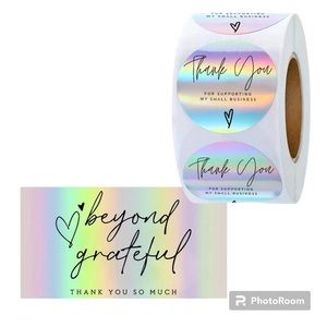 Thank You Cards And Stickers Bundle, 550 Piece, Sellers Bundle, Holographic GFul